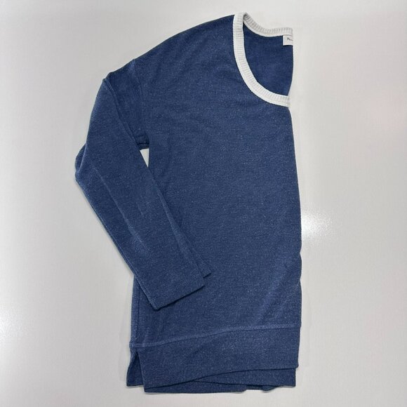 Michael Stars Long Sleeve Lightweight Sweater Size Small Blue with White Collar - Picture 7 of 10